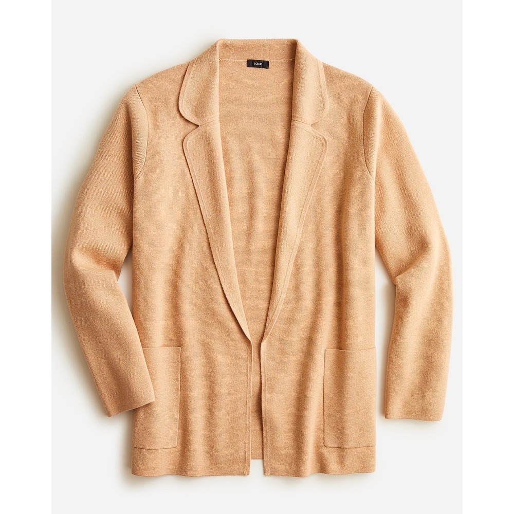 J.Crew Eloise Sweater Blazer Womens XXS Camel BA552 Open Front Academic Preppy